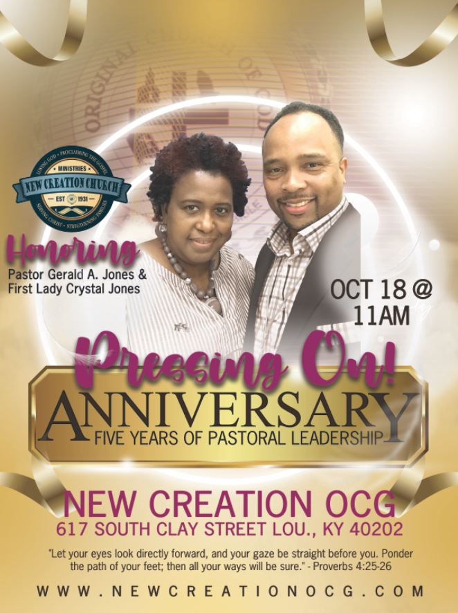 5-Year Pastoral Anniversary on 10/18 | New Creation Church